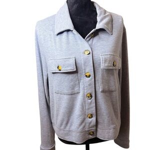 Bagatelle | Light Blue Button-Up Knit Blazer | Super Soft | Sz L